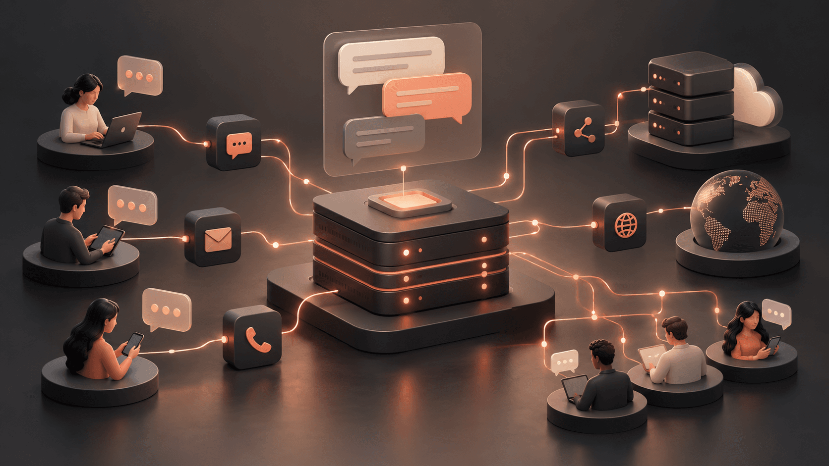 Brooktel connected workflow illustration