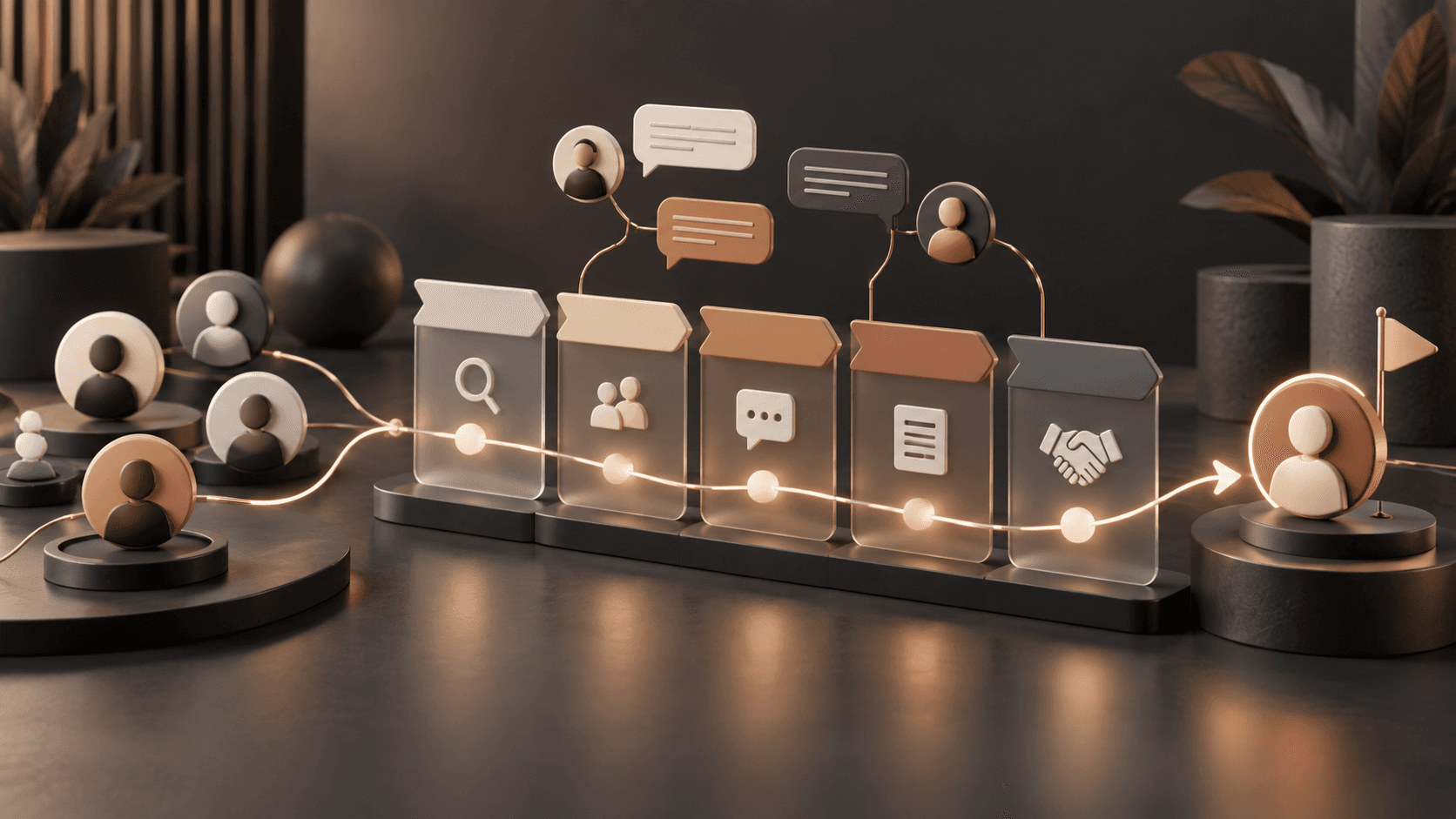 Gobrook CRM connected workflow illustration